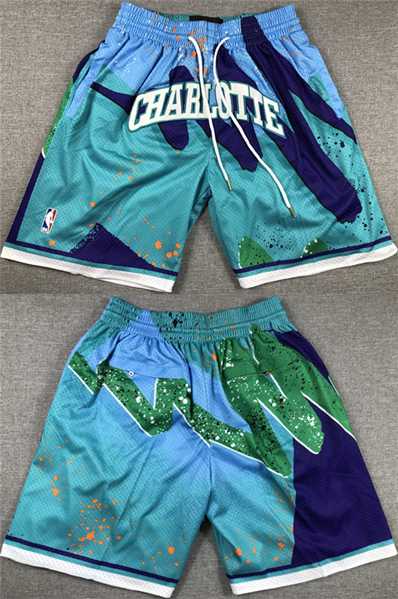 Mens Charlotte Hornets Teal Shorts->nba shorts->NBA Jersey